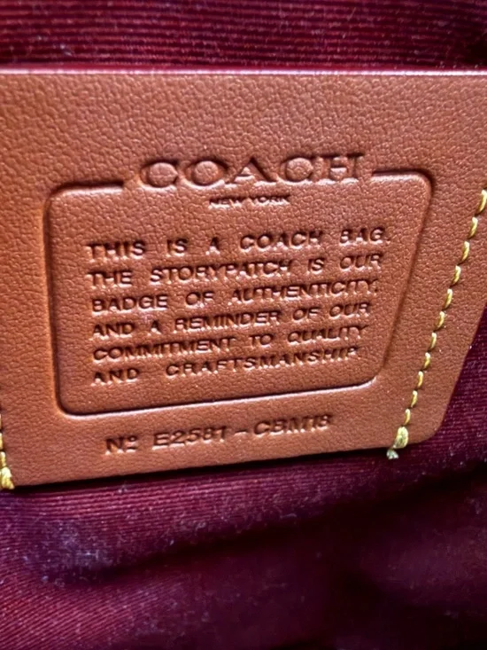 Coach Gallery Tote Bag Signature Canvas Stripe Print CBM18 Gold/Tan Multi - Picture 4 of 7